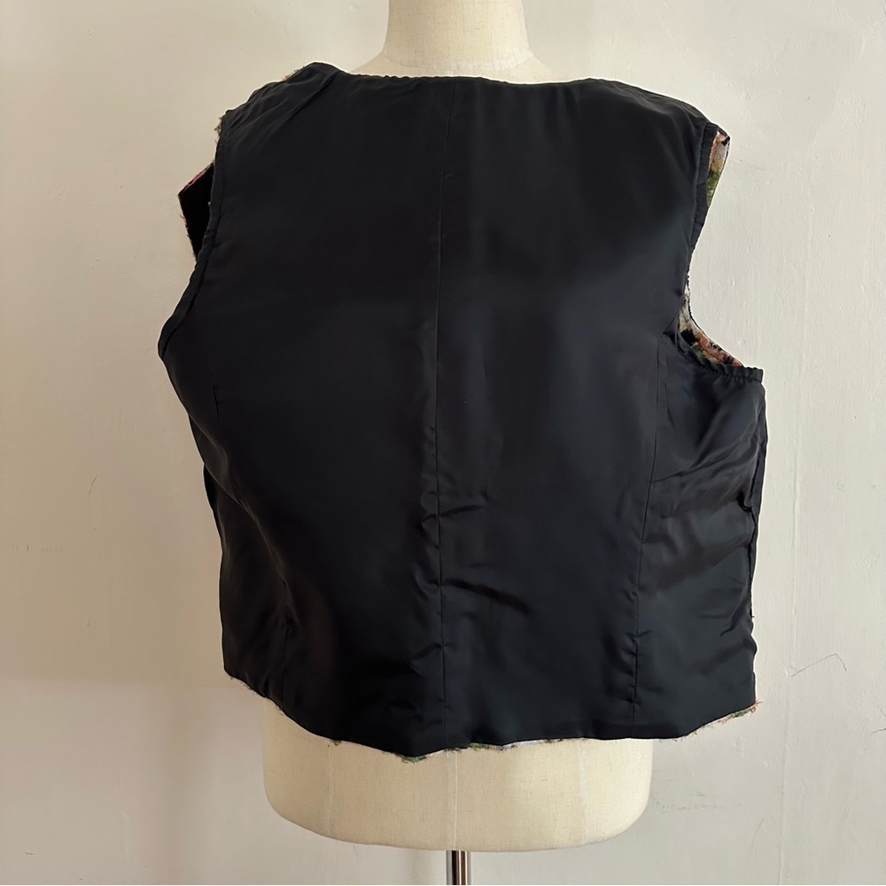 Handmade Artsy Vest Size L/XL Floral Textured Fiber Art To Wear Topper - Picture 7 of 7